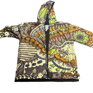 Sunshine Joy Fleece lined wild prints zip front jacket